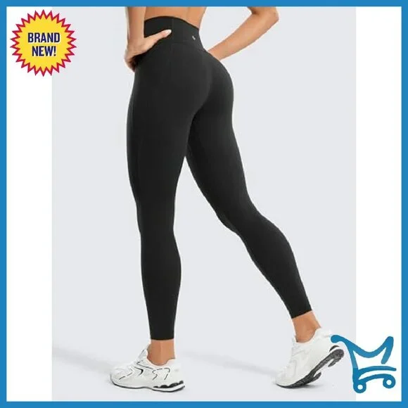 High Waisted Yoga Leggings with Pockets 25" Buttery Soft Gym Pants - Picture 3 of 6